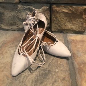 NIB Candies Blush Lace-Up Flats 8.5